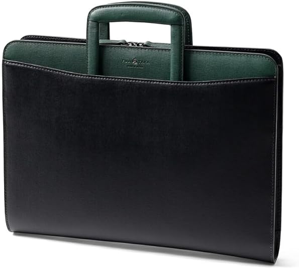 美品 FUJITAKA ディアマン レザー ビジネスバッグ A4可 黒×紺 美品 FUJITAKA ディアマン レザー ビジネスバッグ A4可 黒×紺